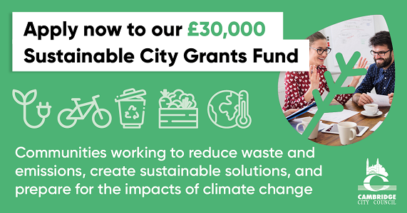 Apply now to our £30,000 Sustainable City Grants Fund. Communities working to reduce waste and emissions, create sustainable solutions, and prepare for the impacts of climate change.