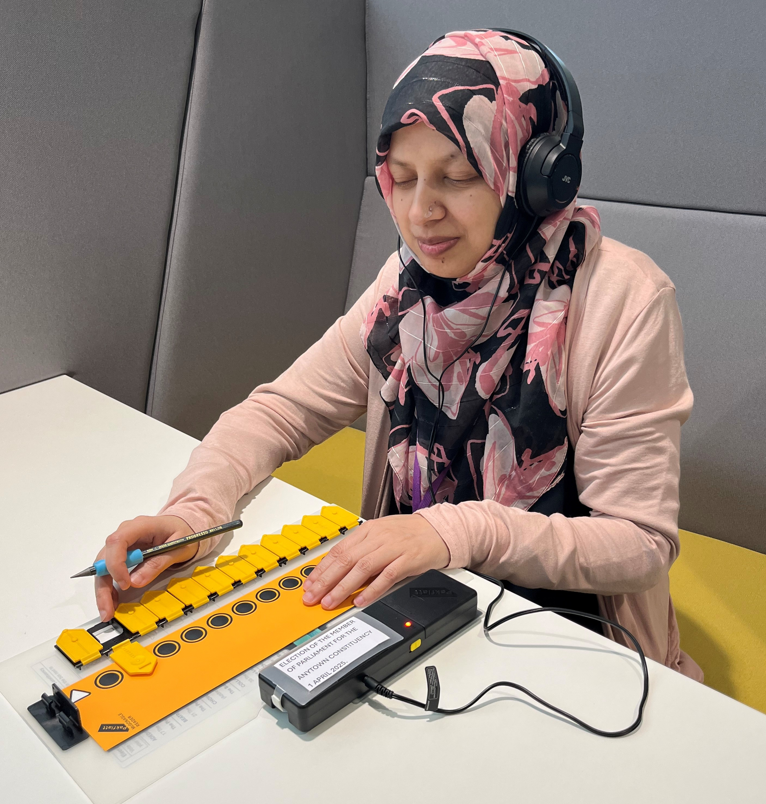 Tahmina using the McGonagle Reader