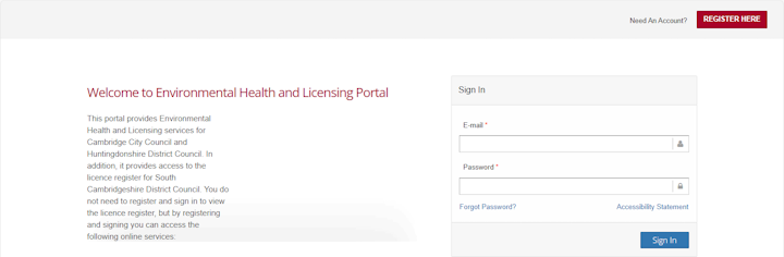 Portal homepage