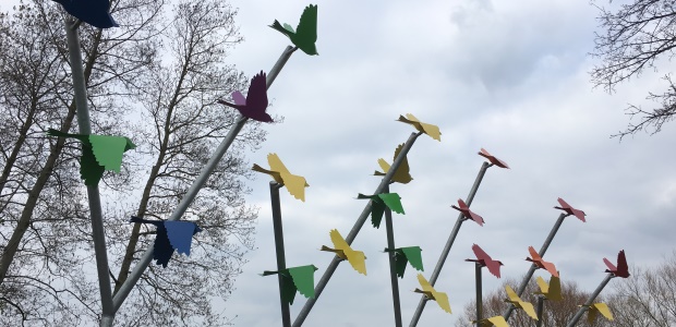 flocking birds sculpture