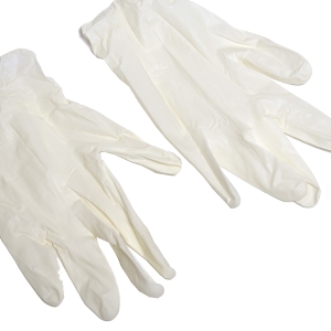 Latex or rubber gloves