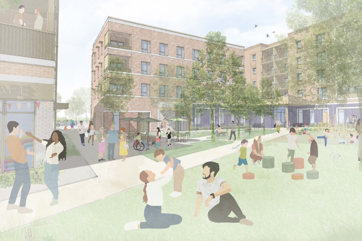 Artist's impression of how part of East Barnwell could look