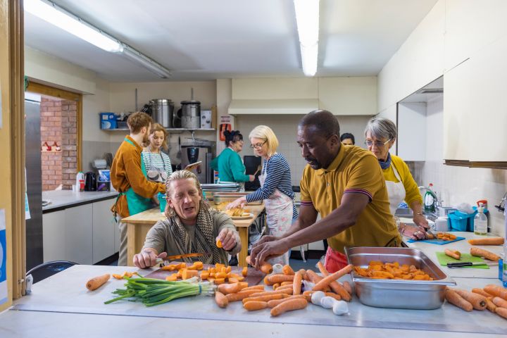 Soup kitchen preparation