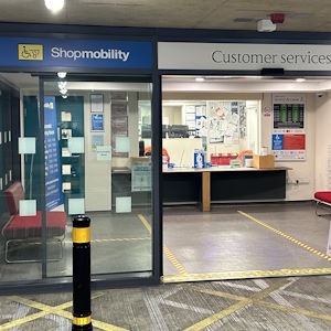 The Shopmobility office in the Grand Arcade car park