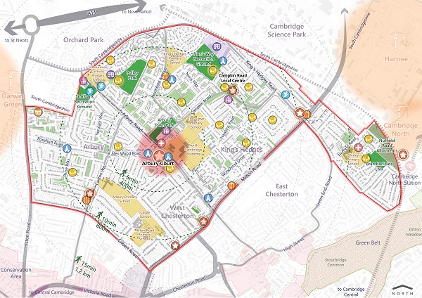 Area of focus for north Cambridge Framework for Change