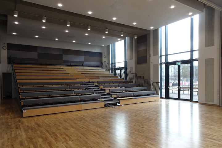 Tiered seating in the Eva Hartree Hall