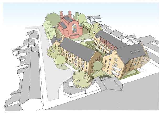 Aerial view of proposed new homes at Stanton House