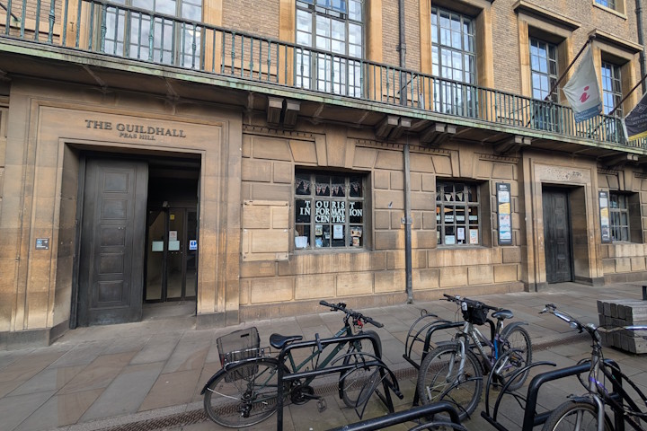 The Peas Hill entrance to the Guildhall
